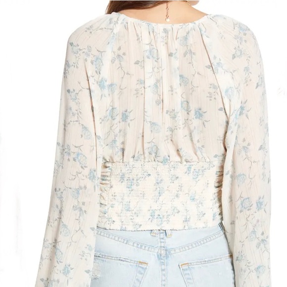 Free people final rose blouse v neck long sleeve - Picture 2 of 10